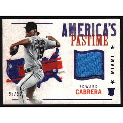 2022 Panini Chronicles America's Pastime Swatches Blue #9 Edward Cabrera