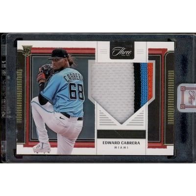 2022 Panini Three and Two Rookie Jerseys Gold #21 Edward Cabrera/35