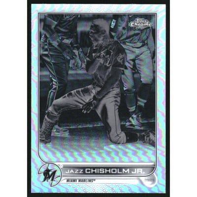 2022 Topps Chrome Negative Refractors #91 Jazz Chisholm Jr.