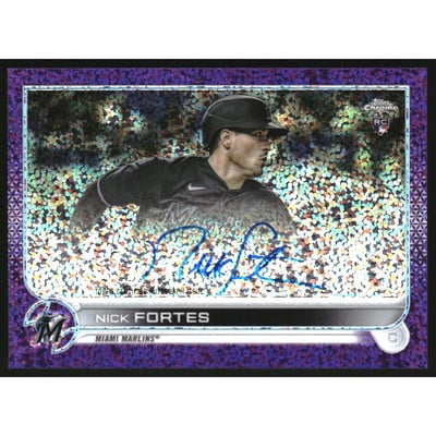 2022 Topps Chrome Rookie Autographs Purple Speckle Refractors #RANF Nick Fortes
