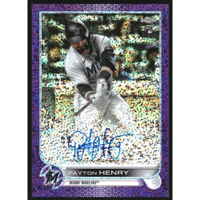 2022 Topps Chrome Rookie Autographs Purple Speckle Refractors #RAPH Payton Henry