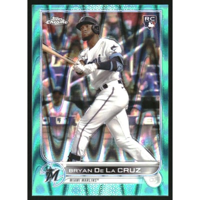 2022 Topps Chrome Sonic Aqua RayWave Refractors #216 Bryan De La Cruz
