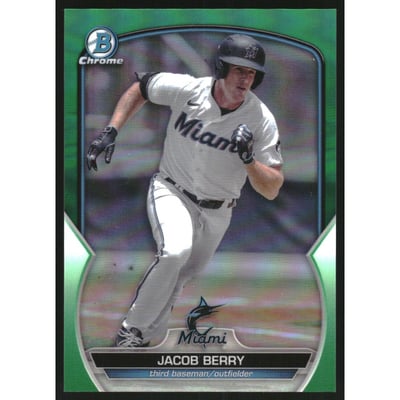 2023 Bowman Chrome Prospects Green Refractors #BCP243 Jacob Berry