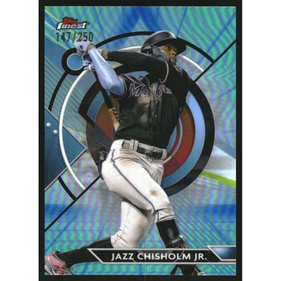 2023 Finest Blue Aqua Vapor Refractors #79 Jazz Chisholm Jr.