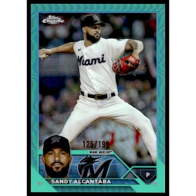 2023 Topps Chrome Aqua Refractors #74 Sandy Alcantara