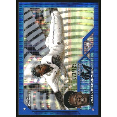 2023 Topps Chrome Blue Sonar Refractors #218 Jazz Chisholm Jr.