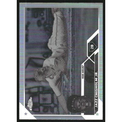 2023 Topps Chrome Negative Refractors #218 Jazz Chisholm Jr.