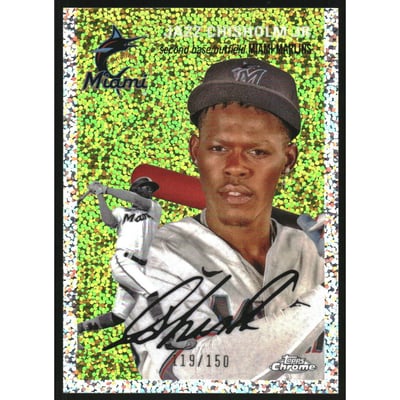 2023 Topps Chrome Platinum Anniversary Speckle Refractors #282 Jazz Chisholm Jr.
