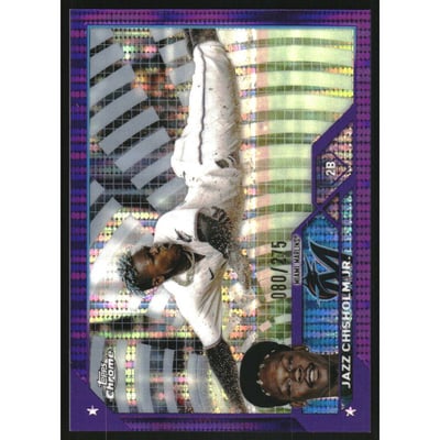 2023 Topps Chrome Purple Sonar Refractors #218 Jazz Chisholm Jr.
