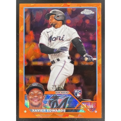 2023 Topps Chrome Update Sapphire Chrome Orange #USCS296 Xavier Edwards RC /25