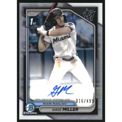 2024 Bowman Chrome Draft Autographs Refractors #CPAGM Gage Miller