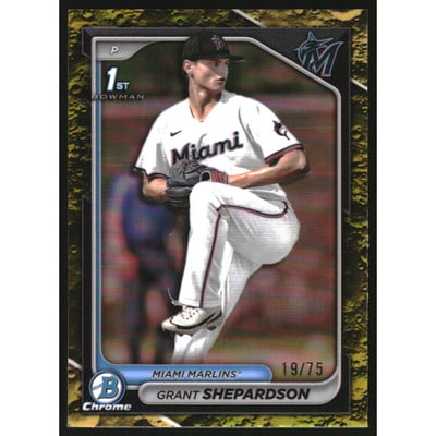 2024 Bowman Chrome Draft Yellow Lunar Refractors #BDC130 Grant Shepardson
