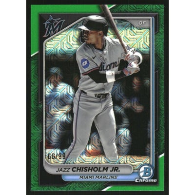 2024 Bowman Chrome Mega Box Green Refractors #96 Jazz Chisholm Jr.