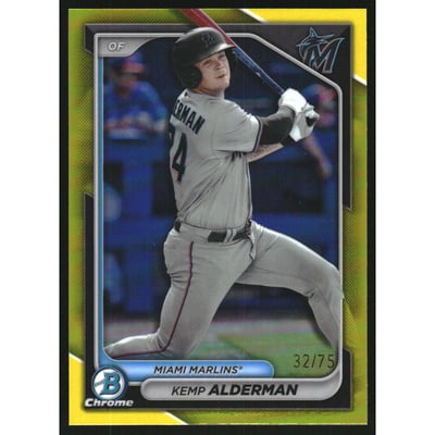 2024 Bowman Chrome Prospects Yellow Refractors #BCP82 Kemp Alderman