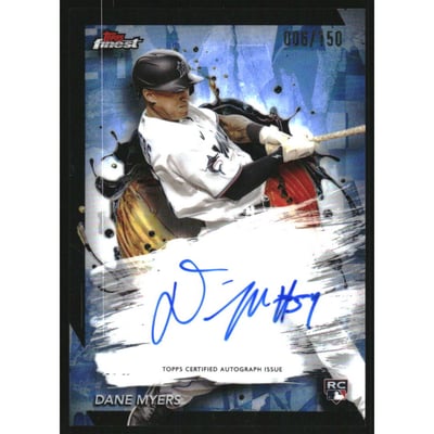 2024 Finest Autographs Sky Blue Refractors #FADMY Dane Myers