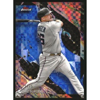 2024 Finest Blue Checkerboard Refractors #197 Jake Burger