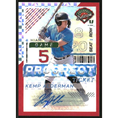 2024 Panini Prospect Edition Holo Prospect Ticket Signatures Red Power #127 Kemp Alderman