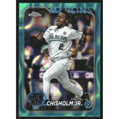 2024 Topps Chrome Aqua Lava Refractors #70 Jazz Chisholm Jr.