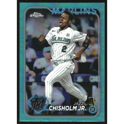 2024 Topps Chrome Aqua Refractors #70 Jazz Chisholm Jr.