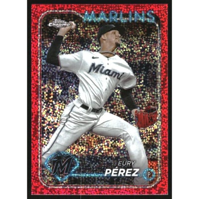 2024 Topps Chrome Magenta Speckle Refractors #6 Eury Perez