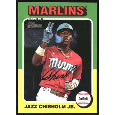 2024 Topps Heritage Chrome #409 Jazz Chisholm Jr./999