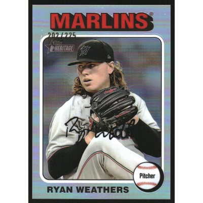 2024 Topps Heritage Chrome Silver Refractors #136 Ryan Weathers HN/225