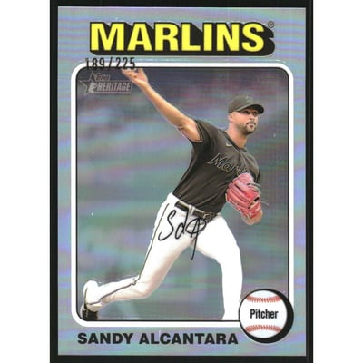 2024 Topps Heritage Chrome Silver Refractors #484 Sandy Alcantara HN/225