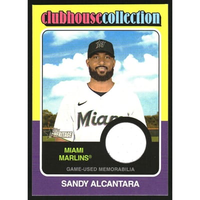 2024 Topps Heritage Clubhouse Collection Relics #CCRSA Sandy Alcantara