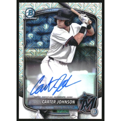 2025 Bowman Chrome Mega Box Prospect Autographs #BMACJ Carter Johnson