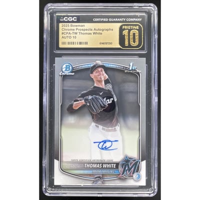 2025 Bowman Chrome Prospect Autographs #CPA-TW Thomas White RC Auto CGC 10