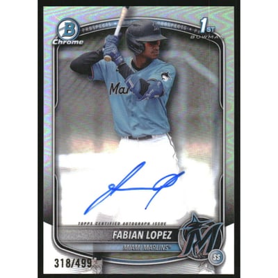 2025 Bowman Chrome Prospect Autographs Refractors #CPAFL Fabian Lopez