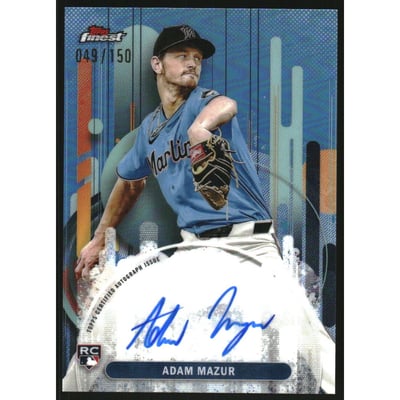 2025 Finest Autographs Sky Blue Refractors #FAAM Adam Mazur