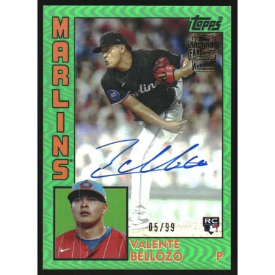 2025 Topps Archives '84 Topps Fan Favorites Autographs Green Foilboard #84FFAVB Valente Bellozo