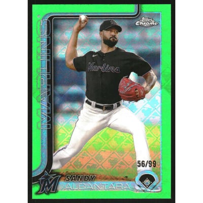 2025 Topps Chrome Logofractor Green Refractors #126 Sandy Alcantara