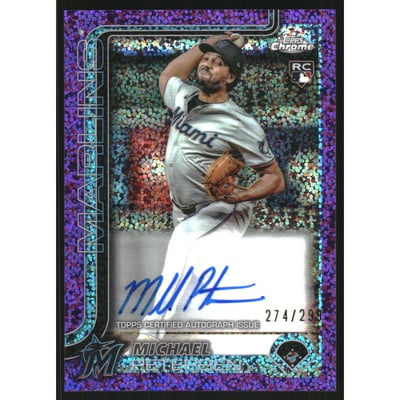 2025 Topps Chrome Rookie Autographs Purple Speckle Refractors #RAVB Valente Bellozo