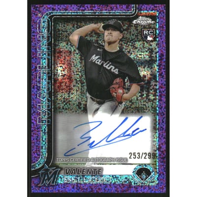 2025 Topps Chrome Rookie Autographs Purple Speckle Refractors #RAZB Zach Brzykcy