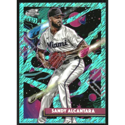 2025 Topps Cosmic Chrome Aqua Equinox Refractors #158 Sandy Alcantara