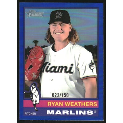 2025 Topps Heritage Chrome Blue Refractors #275 Ryan Weathers