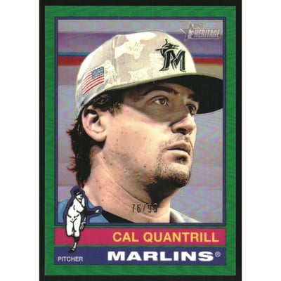2025 Topps Heritage Chrome Green Refractors #501 Cal Quantrill