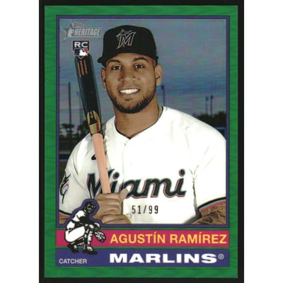 2025 Topps Heritage Chrome Green Refractors #563 Agustin Ramirez
