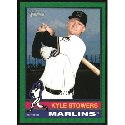 2025 Topps Heritage Chrome Green Refractors #620 Kyle Stowers