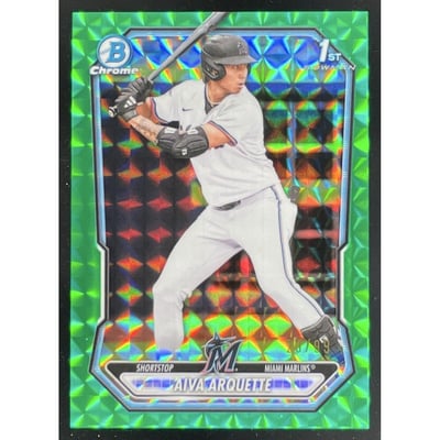 2026 Bowman Chrome Prospects Green Geometric #BCP-40 Aiva Arquette RC /99