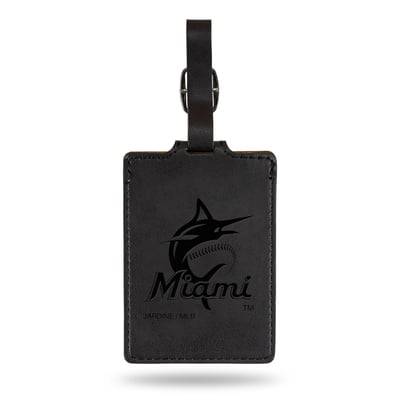 Miami Marlins Ultra Suede Luggage Tag - Black