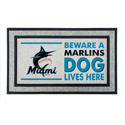 Miami Marlins Jardine 18" x 30" Indoor/Outdoor Team Dog Lives Here