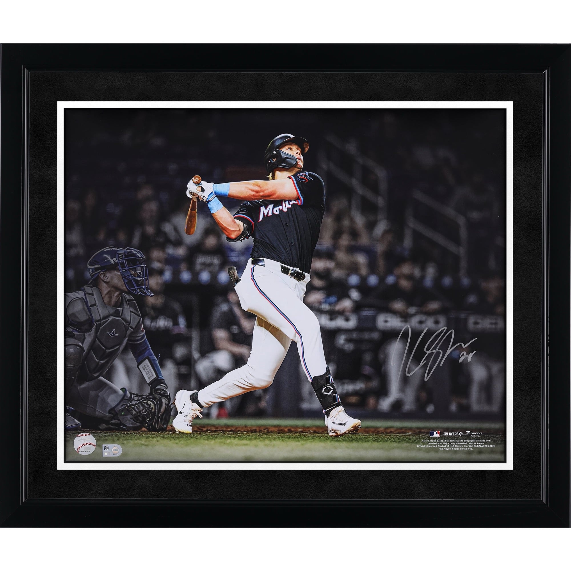 Kyle Stowers Miami Marlins Autographed 16" x 20" Walk-Off Home Run Spotlight Photograph