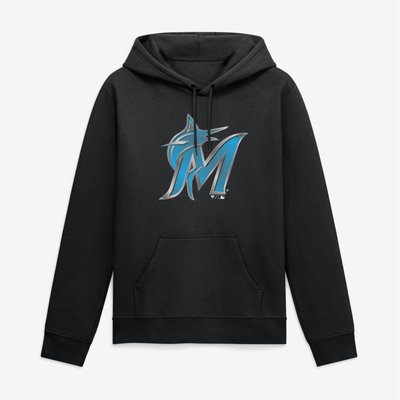 Miami Marlins Big & Tall Metallic Mascot Hoodie - Black