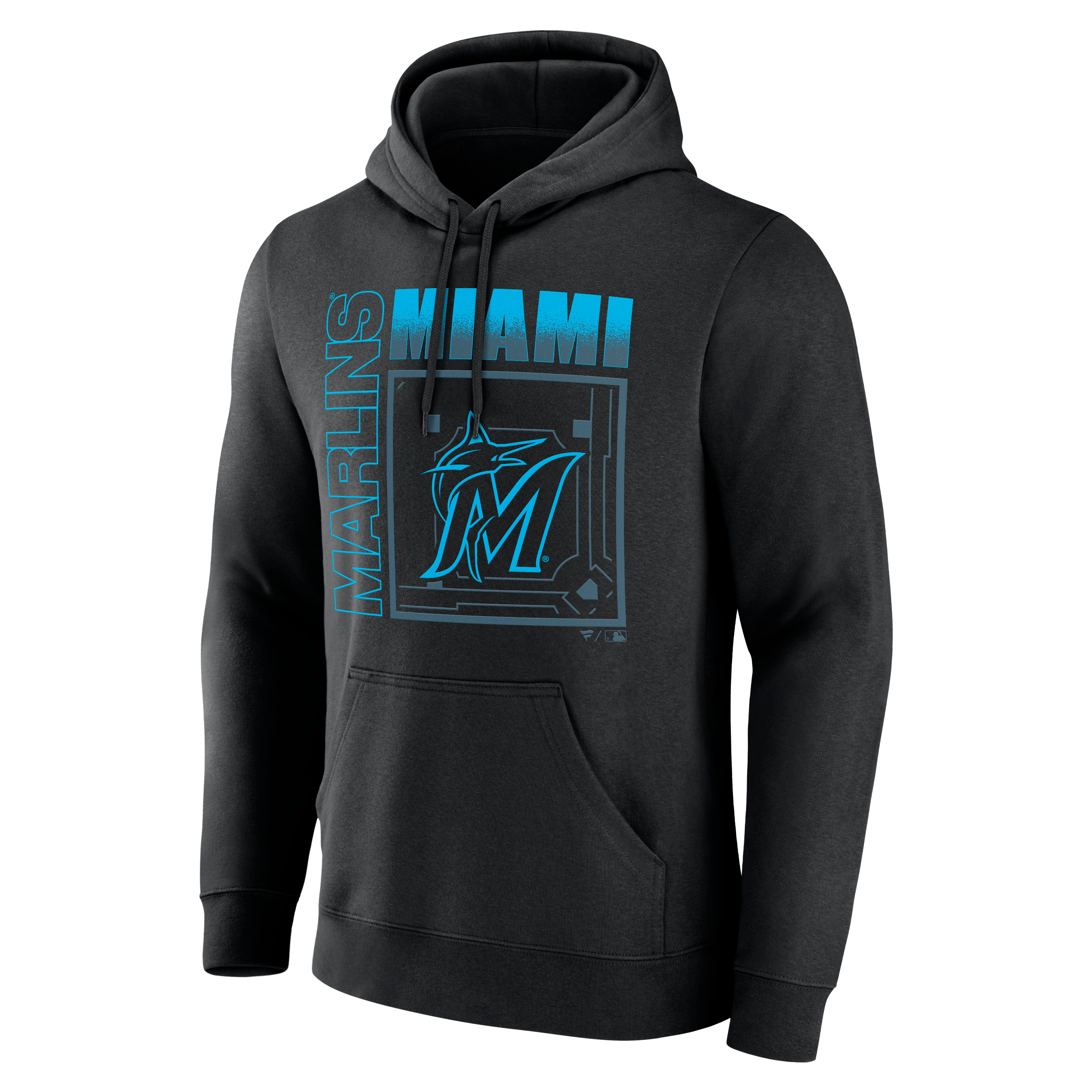 Men's Black Miami Marlins Home Field Pop Personalized Name & Number Hoodie