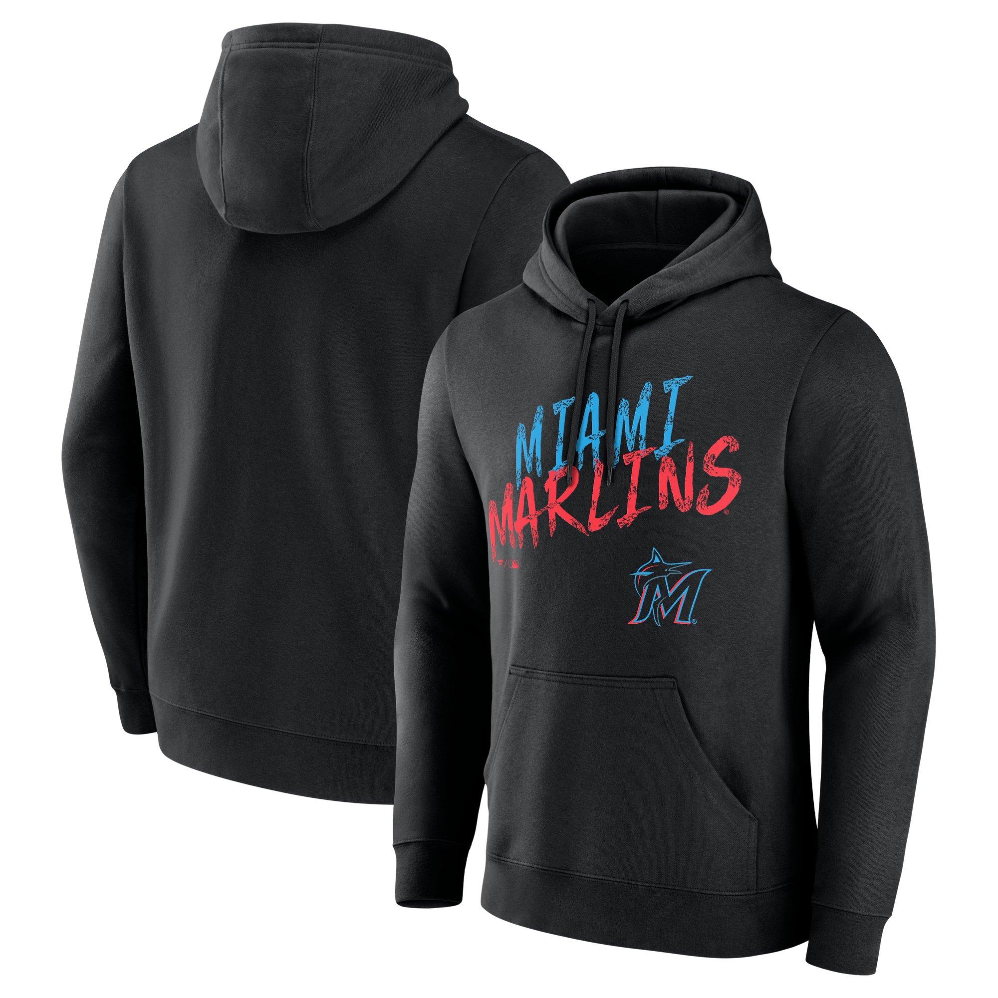 Sweat à capuche noir Miami Marlins Hustle pour homme