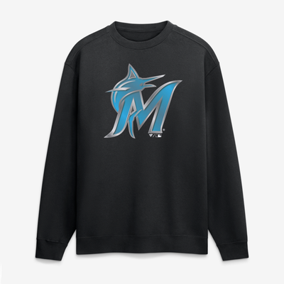Miami Marlins  Metallic Mascot Sweatshirt - Black