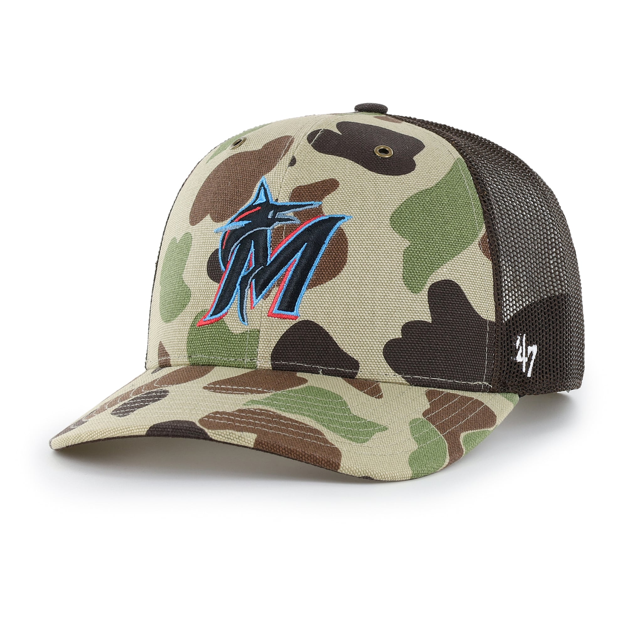 Casquette trucker ajustable Carhartt x '47 Camo Miami Marlins Duck pour homme
